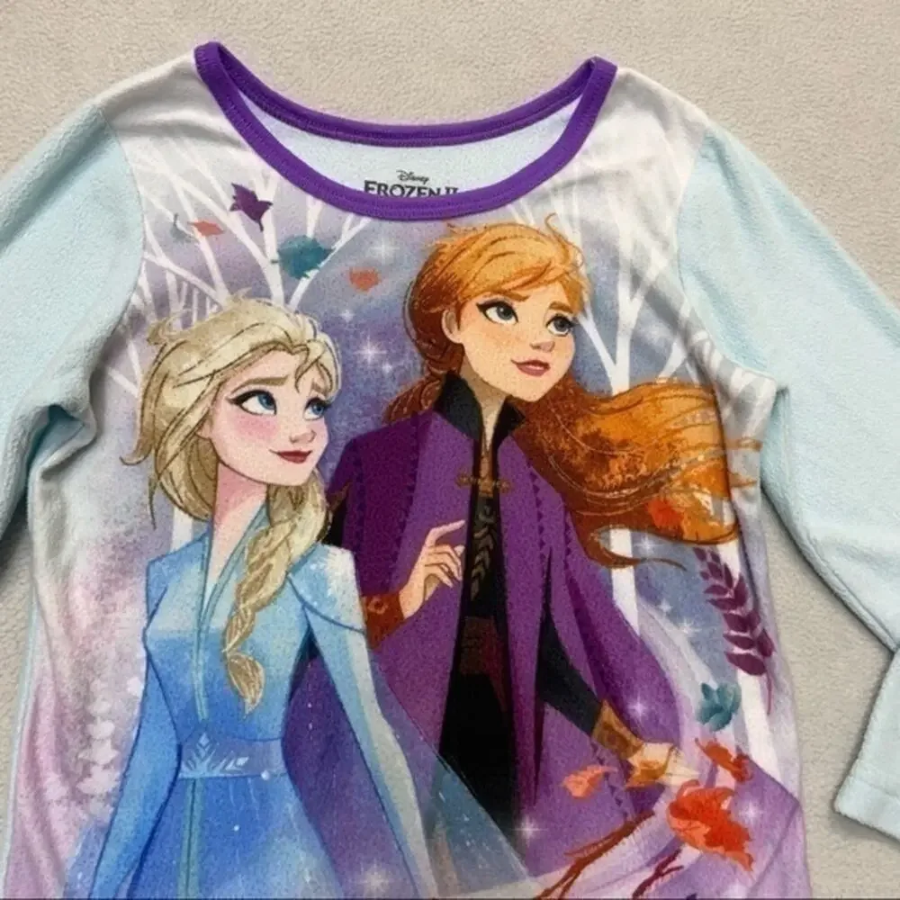 Disney Frozen Elsa and Anna Long Sleeve Pajama Top Loungewear Size 4